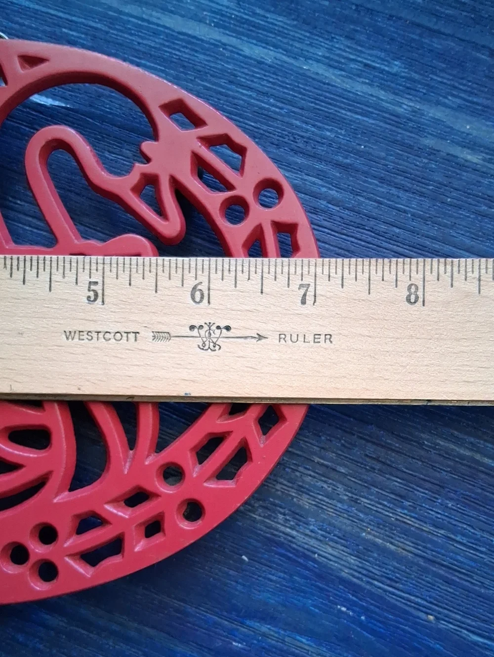 Red Cast Iron Swan Trivet